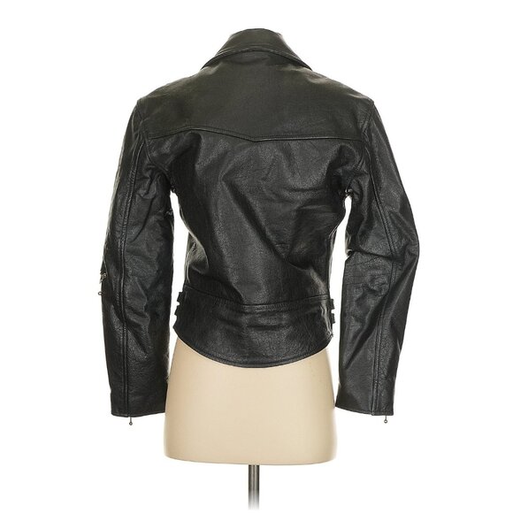 Women's Black Leather Jacket - Picture 7 of 10